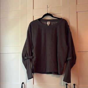 Maeve gray Puff Sleeve Hoodie Relaxed Fit via detail small EUC